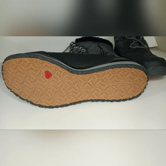 Salomon Hime High Snow Winter Boots Womens Size 7 EUR 38 Black Asphalt Pewter - Picture 9 of 12